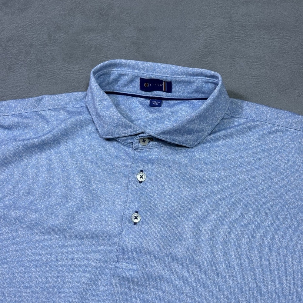 Stitch Golf Polo Shirt Mens XL Geometric Performance Stretch Dadcore Athleisure